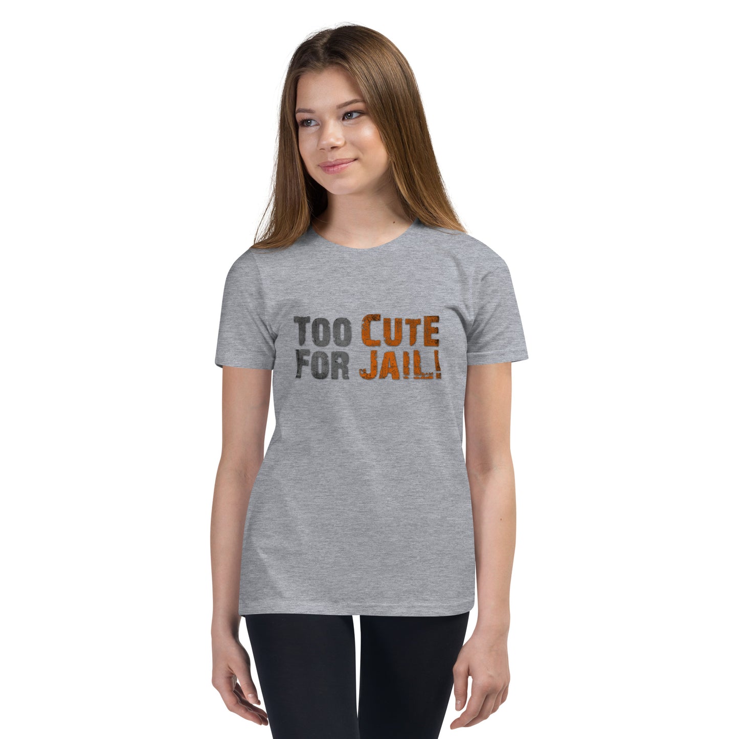 Too Cute For Jail Printed Youth Short Sleeve T-Shirt