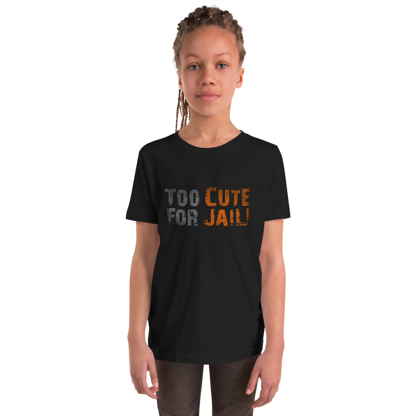 Too Cute For Jail Printed Youth Short Sleeve T-Shirt