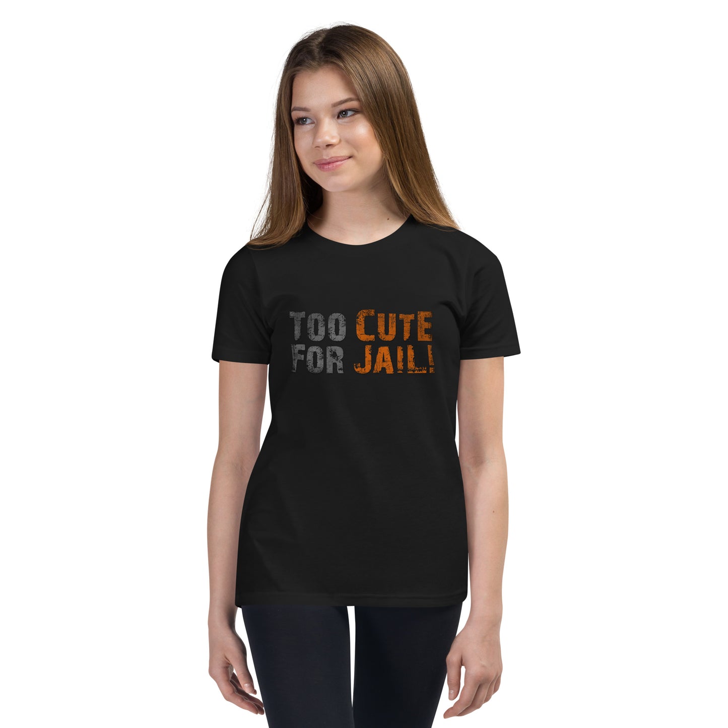 Too Cute For Jail Printed Youth Short Sleeve T-Shirt