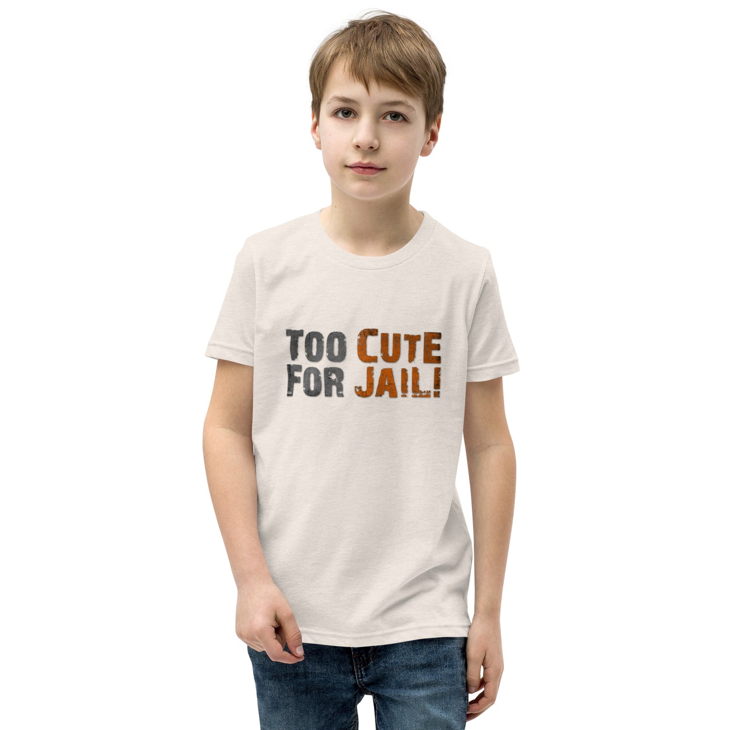 Too Cute For Jail Printed Youth Short Sleeve T-Shirt