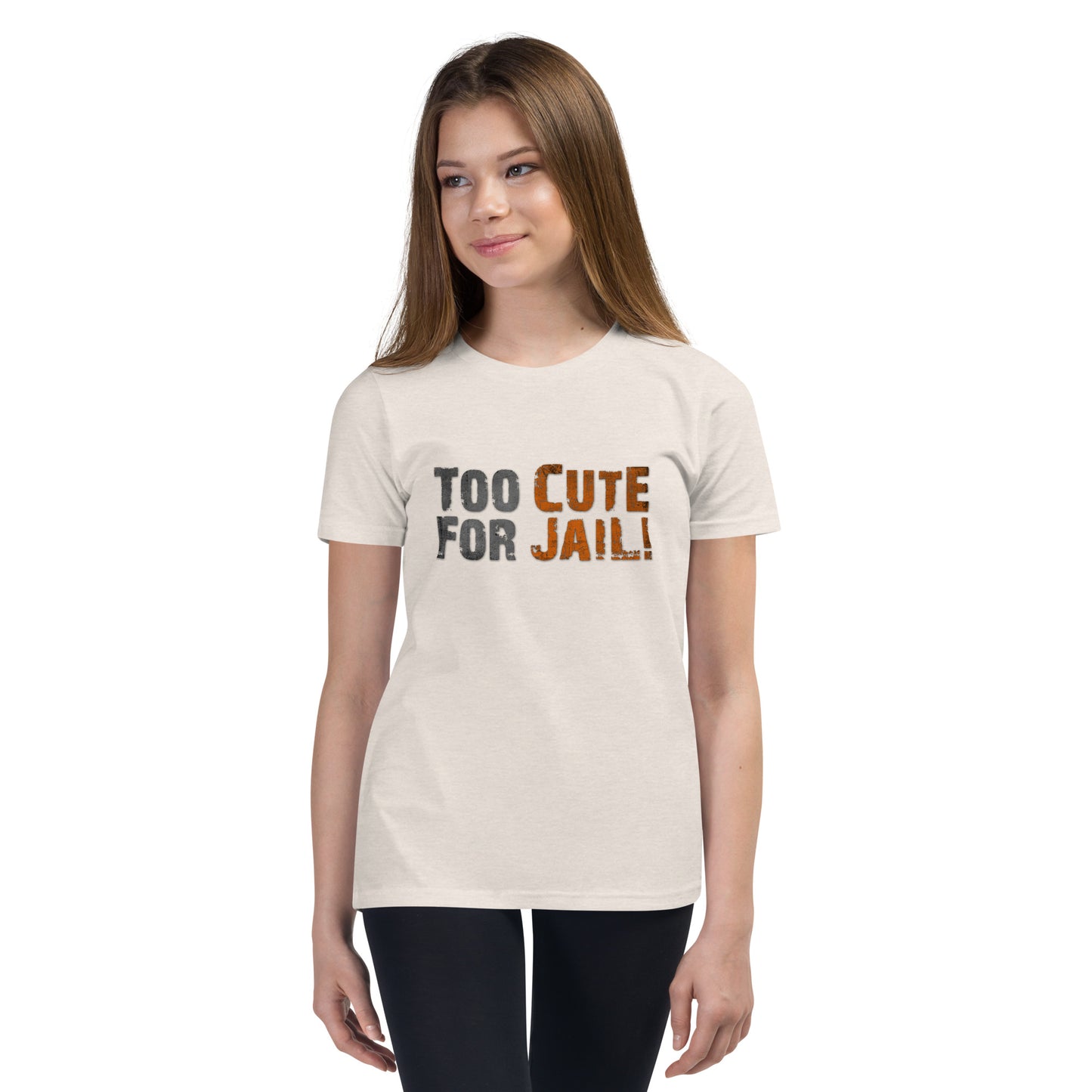 Too Cute For Jail Printed Youth Short Sleeve T-Shirt