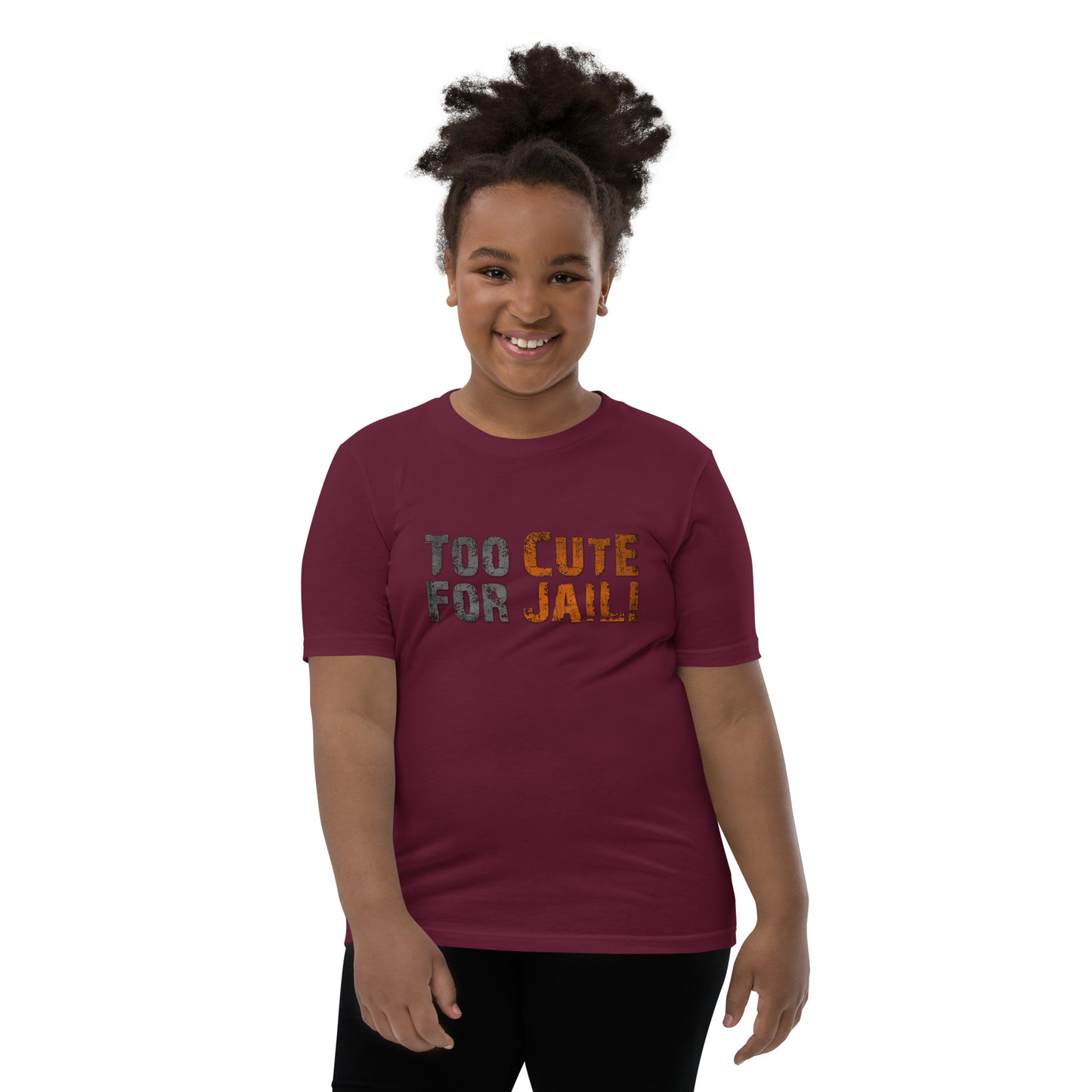 Too Cute For Jail Printed Youth Short Sleeve T-Shirt