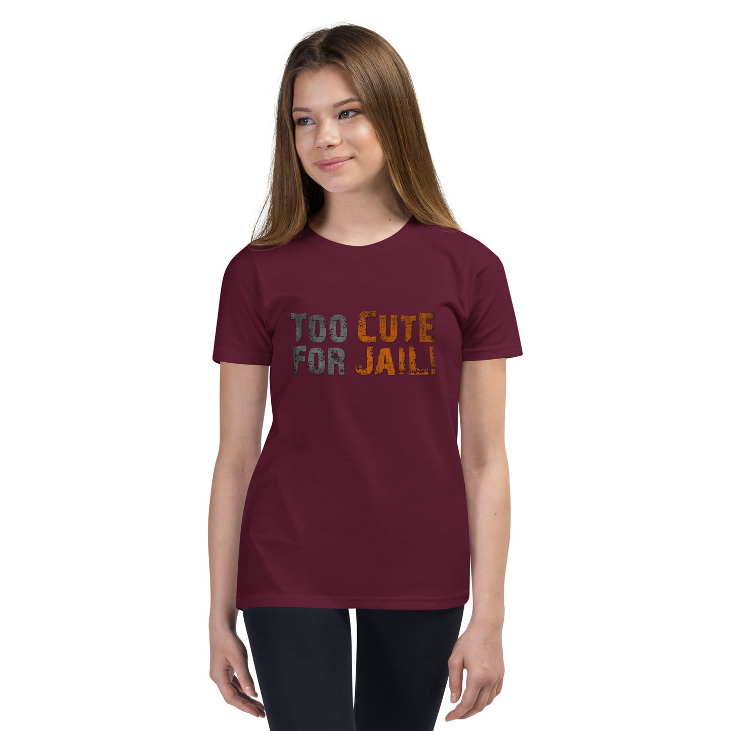 Too Cute For Jail Printed Youth Short Sleeve T-Shirt