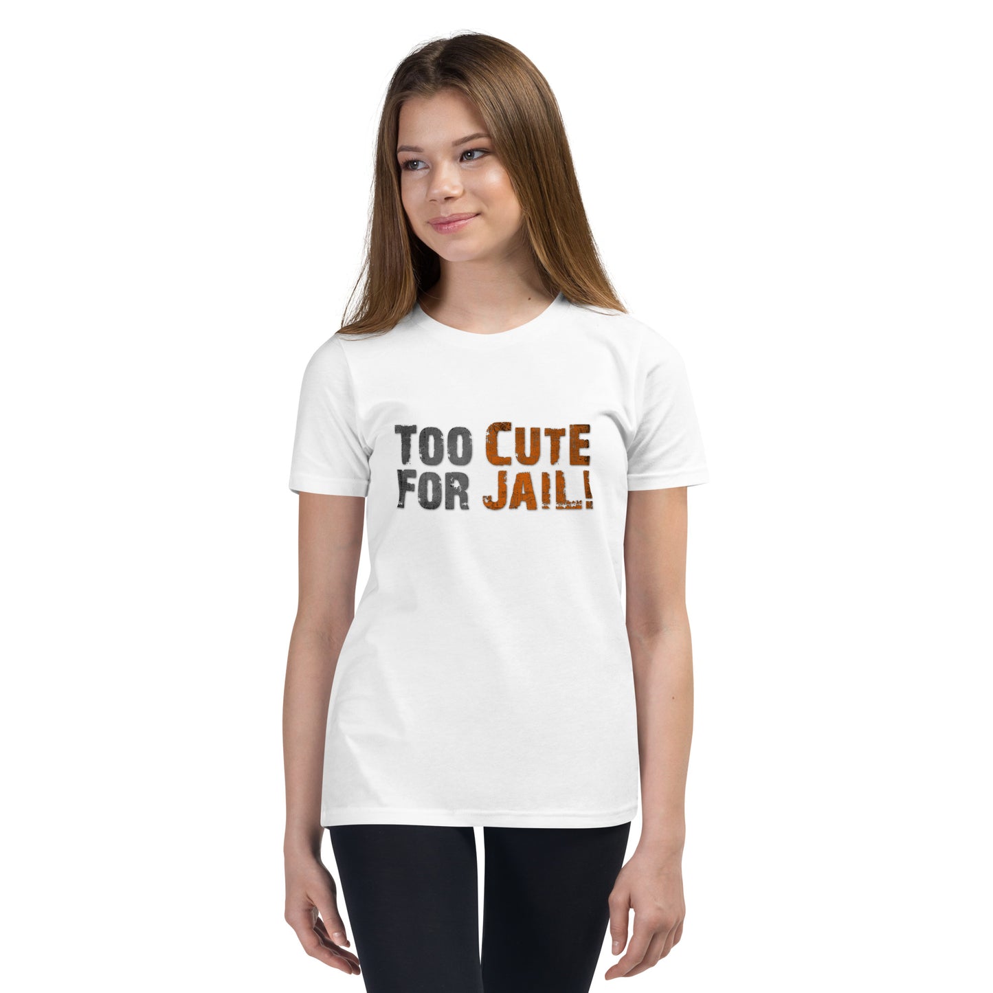 Too Cute For Jail Printed Youth Short Sleeve T-Shirt