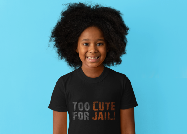 Too Cute For Jail Printed Youth Short Sleeve T-Shirt