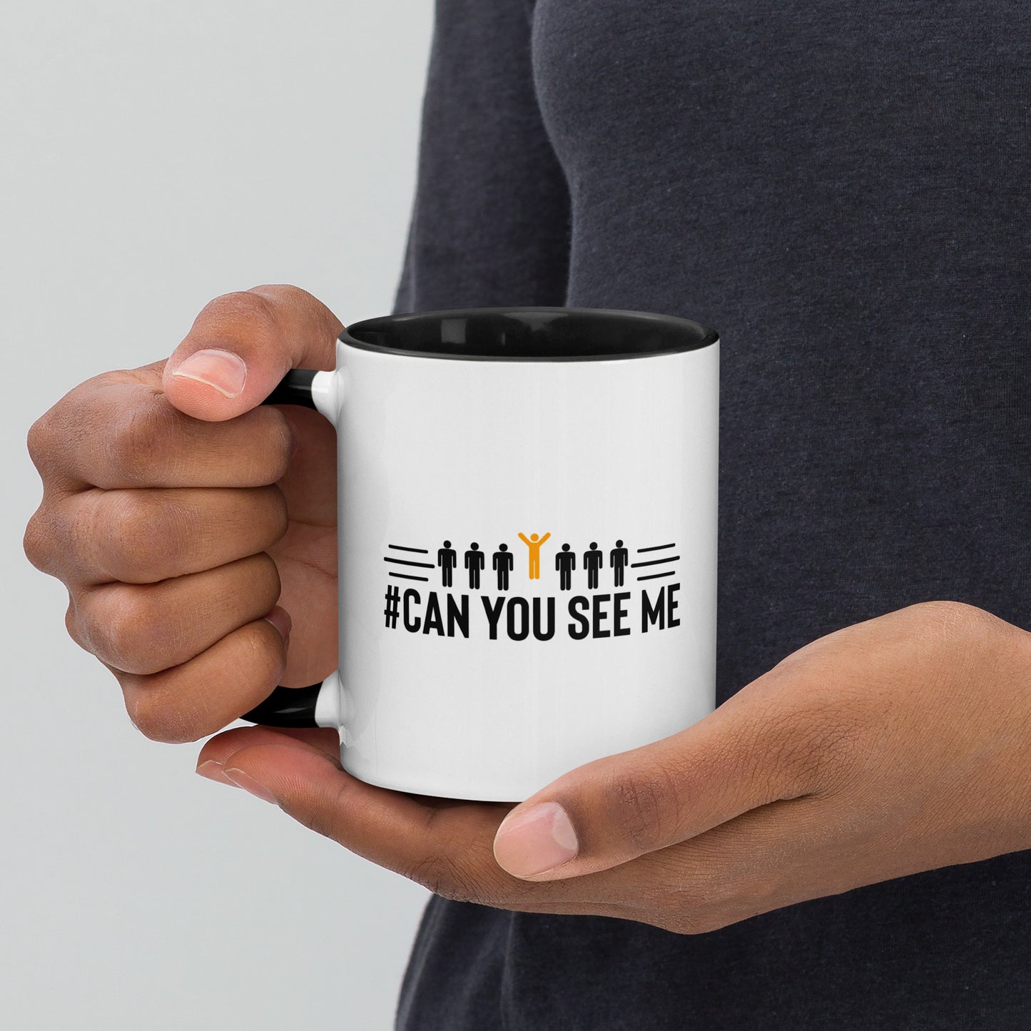 Can You See me Printed Mug with Color Inside