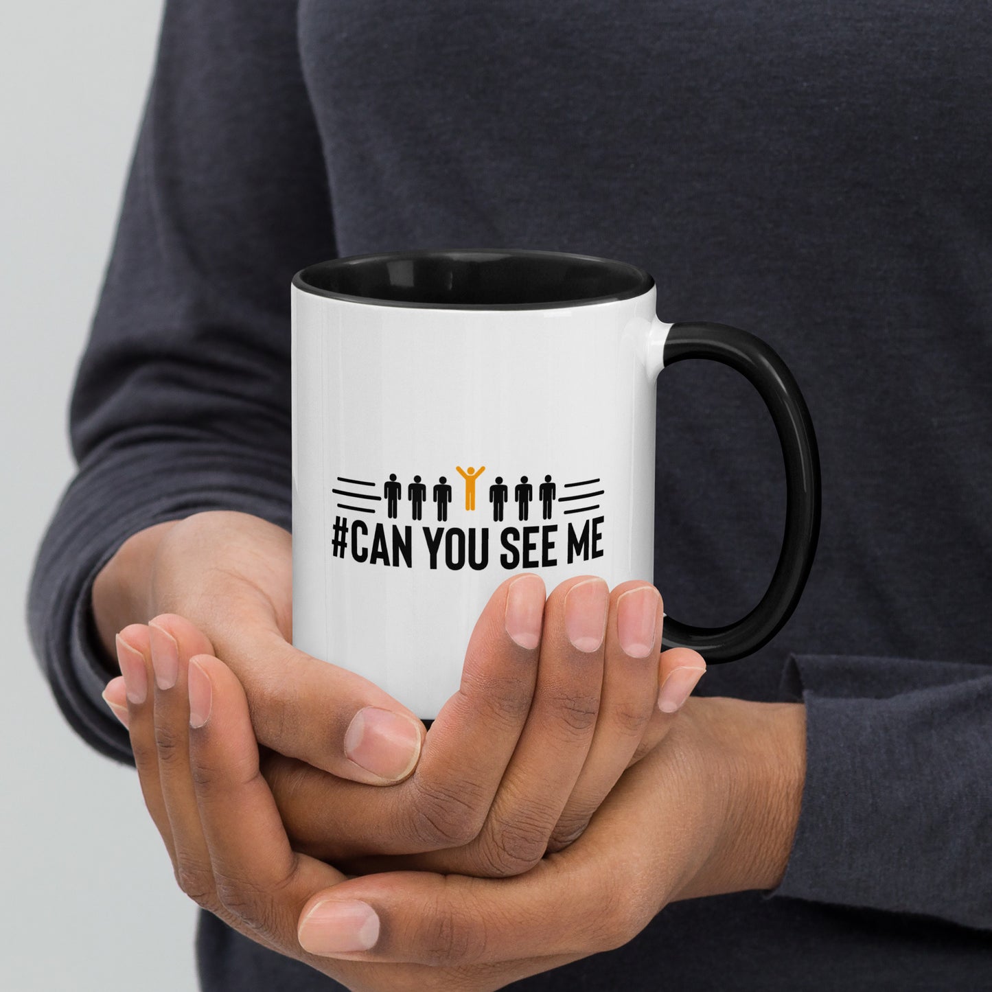 Can You See me Printed Mug with Color Inside