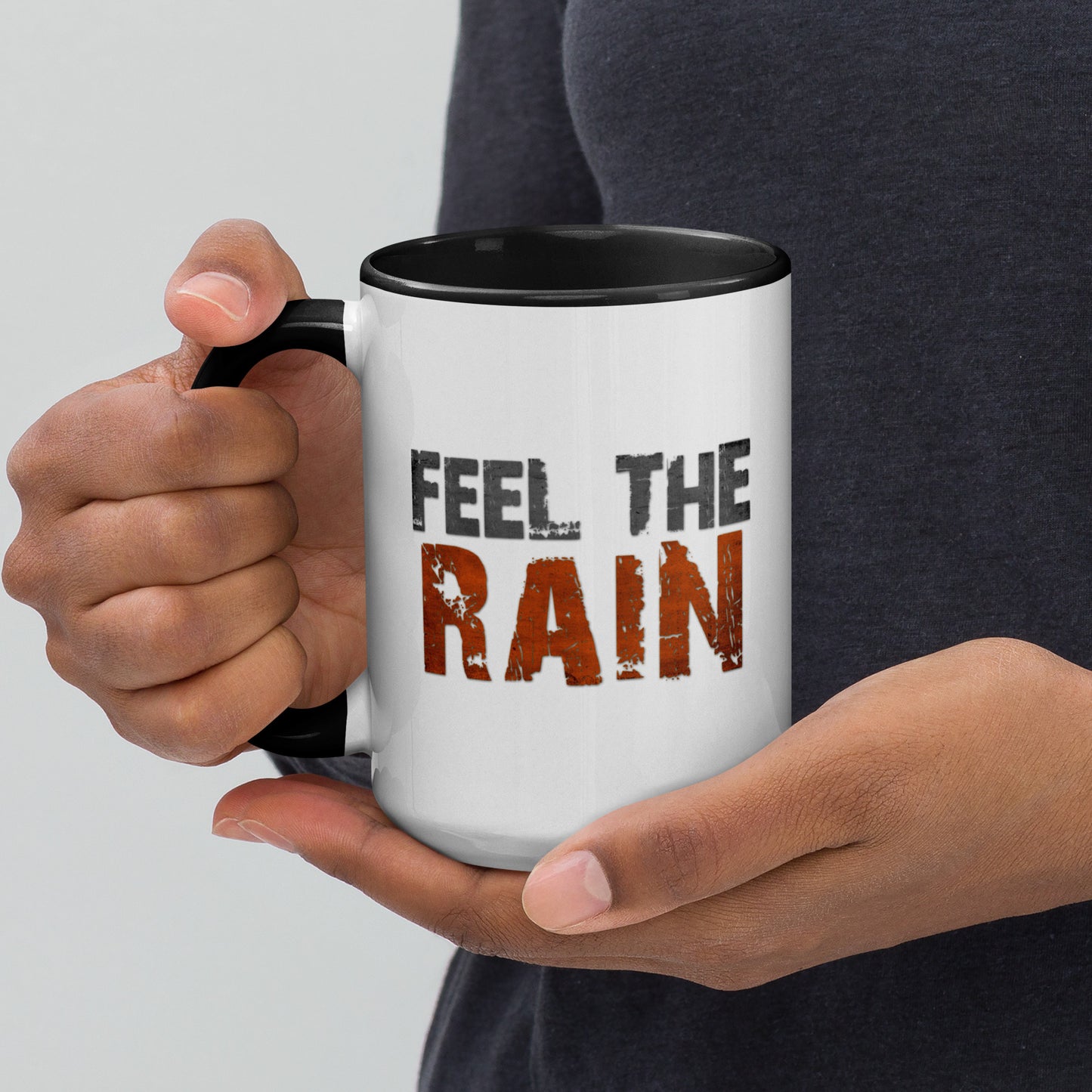 Feel The Rain Printed Mug with Color Inside