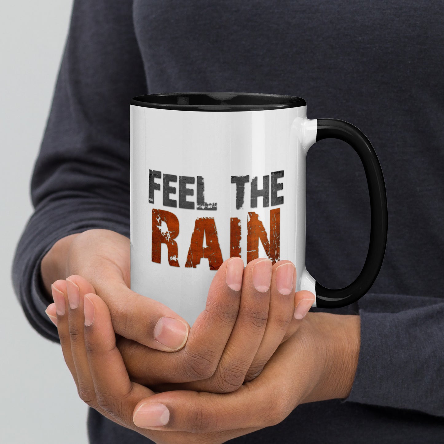 Feel The Rain Printed Mug with Color Inside