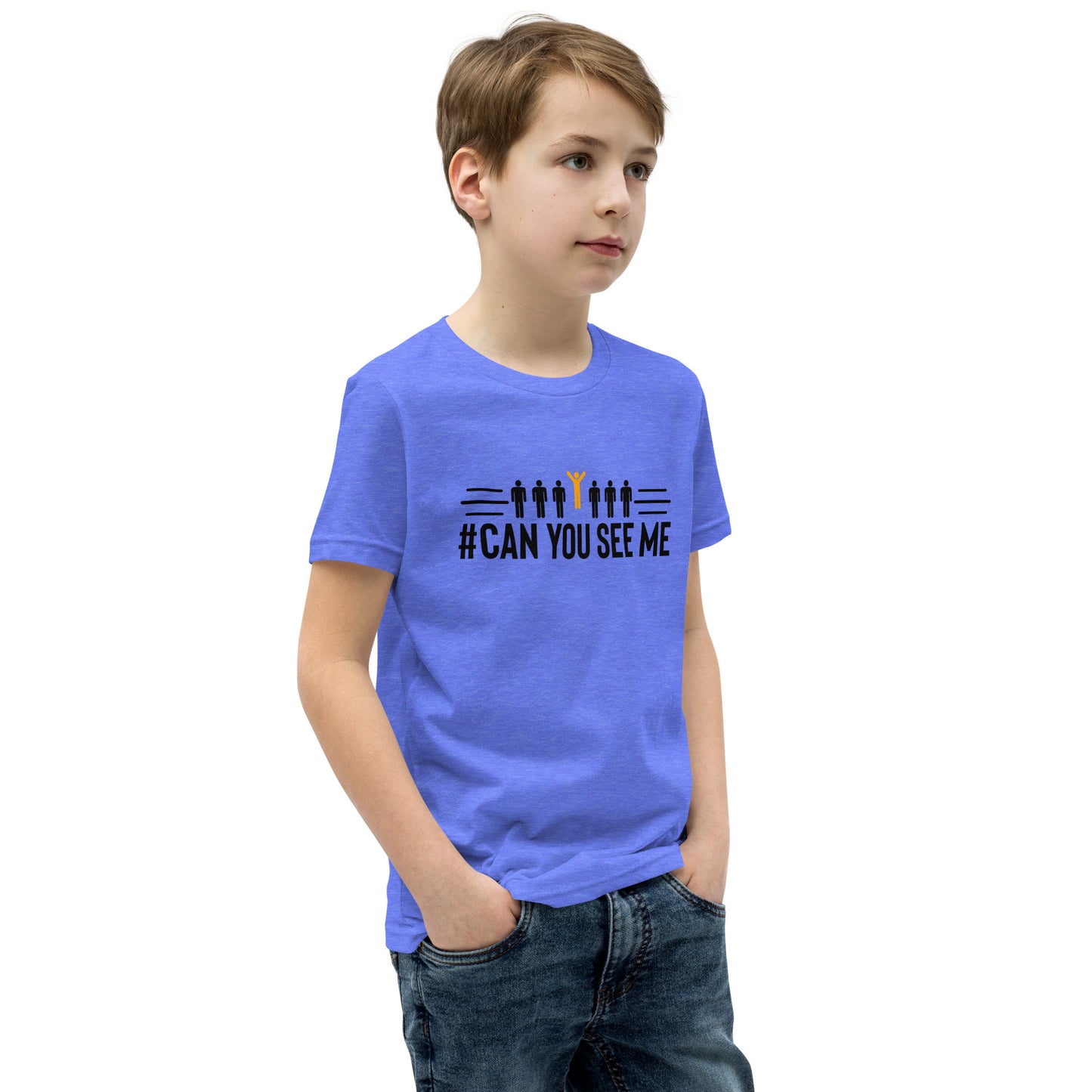 Can You See Me Printed Youth Short Sleeve T-Shirt