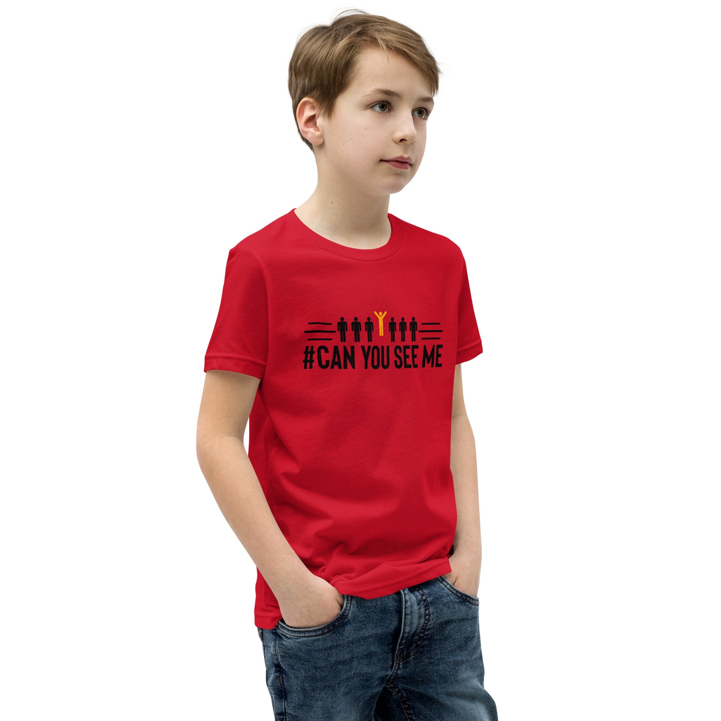 Can You See Me Printed Youth Short Sleeve T-Shirt